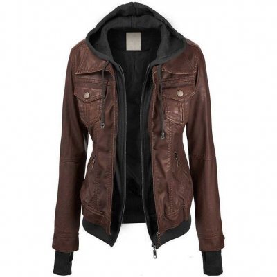 Top Quality 100% PU Leather Selling Women Winter Sheep Leather Jacket