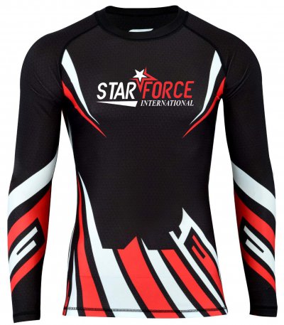 Sublimation Printed Custom Logo Rash Guard MMA  Rashguard Long Sleeve
